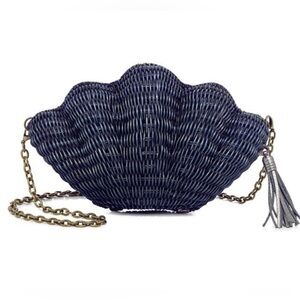 KAYU Jane Seashell Clutch in Navy